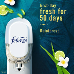 (6 pack) Febreze Plug In Air Freshener, Odor-Fighting Scented Oil Refill, Rainforest, 2 Refills