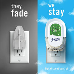 Febreze Plug In Air Freshener, Odor-Fighting Scented Oil Refill, Linen & Sky, 4 Refills