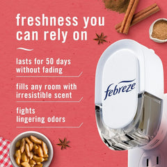 Febreze Odor-Fighting Fade Defy PLUG Air Freshener Baked Cinnamon Apple, Cranberry Crumble, .87 fl. oz. Oil Refill, 2 of Each