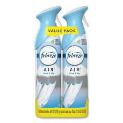 Febreze AIR, Linen and Sky, 8.8 oz Aerosol Spray, 2/Pack, 6 Pack/Carton, Each