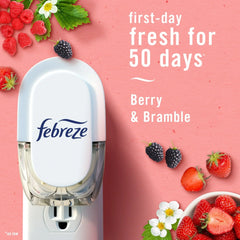 Febreze Plug In Air Freshener, Odor-Fighting Scented Oil Refill, Berry & Bramble, (2 Pack of 3 Refills)