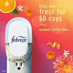 Febreze Plug In Air Freshener, Odor-Fighting Scented Oil Refill, Summer Golden Hour, (2 Pack of 2 Refills)