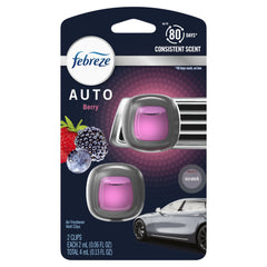 Febreze AUTO Air Freshener Vent Clip Berry Scent, .06 oz. Car Vent Clip, Pack of 2
