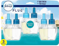 2X - Febreze Odor-Fighting Fade Defy Plug Air Freshener Refill - Bora Bora - 0.87 fl oz/3pk