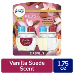 Febreze Plug In Air Freshener Odor-Fighting Scented Oil Refill Vanilla Suede Scent 2 ct - 5 Pack