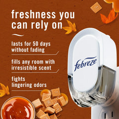 Febreze Plug Refill Odor-Fighting Air Freshener Sea Salt Caramel & Maple Scent, 3 Ct 0.87 fl oz Each
