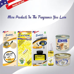 Exotica Car Air Freshener | Spill-proof Can | Organic | For Home & Auto | Long Lasting Freshness | (Pack of 12) (Vanilla)