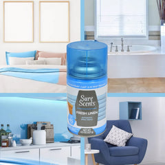 Sure Scents Fresh Linen Automatic Spray Refills, 4.5 oz. Air Freshener, Odor Eliminator and Neutralization for Home Kitchen Bathroom Office Living Room Long Lasting Scents Pack of 5
