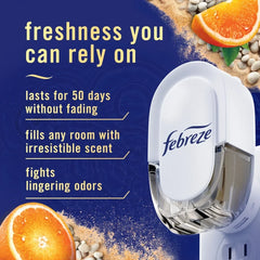 Febreze Plug In Air Freshener, Odor-Fighting Scented Oil Refill, Tranquil Cyprus Coves Scent, 2 Refills