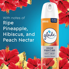 Glade Odor Fighting Soft Mist Air Freshener Room Spray, Hawaiian Breeze, 16.0oz, 2pk