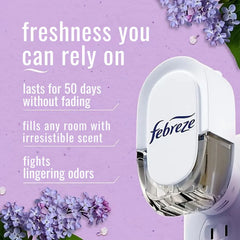 Febreze Plug Scented Oil Refill Southern Lilac Mornings, 0.87 fl oz, 2-Pack