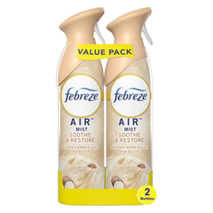 (6 pack) Febreze Air Freshener Spray, Odor-Fighting Room Spray, Soothe & Restore, 8.8oz, 2 Count