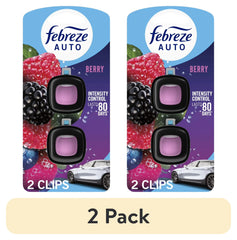 (2 pack) Febreze AUTO Car Air Freshener, Odor-Fighting Car Vent Clip, Berry, 2 Count