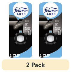 Febreze AUTO Car Air Freshener, Odor-Fighting Car Vent Clip, Noir