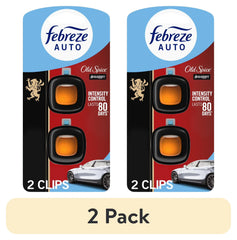 Febreze AUTO Car Air Freshener, Odor-Fighting Car Vent Clip, Old Spice Swagger, 2 Count