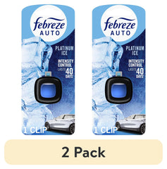 Febreze AUTO Car Air Freshener, Odor-Fighting Car Vent Clip, Platinum Ice