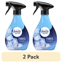 (2 pack) Febreze AUTO Car Fabric Spray, Odor Fighting Air Freshener, Platinum Ice, 12.5 fl oz