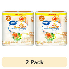 Great Value Automatic Air Freshener Spray Refill, Hawaiian, 2 Pieces