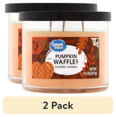 (2 pack) Great Value Limited Edition Pumpkin Waffles Scented Candle, 14.5 oz