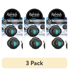 Refresh Your Car Mini Diffuser Car Air Fresheners, Lightning Bolt / Ice Storm Scent, 2 Pack