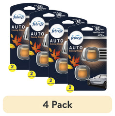 Febreze AUTO Car Air Freshener, Odor-Fighting Car Vent Clip, Evening Woods, 2 Count