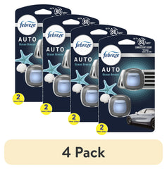 Febreze AUTO Car Air Freshener, Odor-Fighting Car Vent Clip, Ocean Breeze, 2 Count