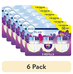 (6 pack) Febreze Plug In Air Freshener, Odor-Fighting Scented Oil Refill, Gain Moonlight Breeze, 3 Refills