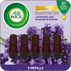Air Wick Essential Mist Refill, 3ct, Lavender and Almond Blossom, Essential Oils Diffuser, Air Freshener