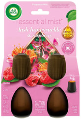 Air Wick Essential Mist Scented Oil Air Freshener Diffuser Refills, Lush Honeysuckle and Raspberry, 2 Count