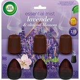 Air Wick Essential Mist Refill, 3ct, Lavender and Almond Blossom, Essential Oils Diffuser, Air Freshener