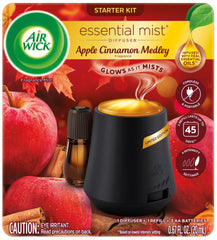 Air Wick Essential Mist Fall Scented Oil Air Freshener Diffuser Starter Kit, Apple Cinnamon, 2 Piece