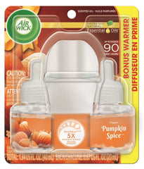 Air Wick, Plug in Essential Oils Kit, (Diffuser + Warmer + 2 Refills), Pumpkin Spice, 1.34 Fl Oz