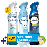 Febreze Air Mist Spray, Heavy Duty, Ocean, Linen & Sky, 8.1oz, 3 Count