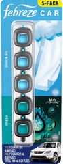 Febreze Air Freshener Car Vent Clips Assortment, 5 Count (Rainbow Variety)