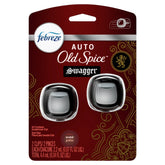Febreze AUTO Odor-Eliminating Car Freshener Old Spice Swagger, .07 oz. Car Vent Clip, Pack of 2