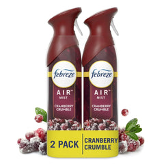 Febreze Air Mist, Odor-Fighting Air Freshener, Cranberry Crumble, 8.8 oz. Aerosol, - 6 Sprays