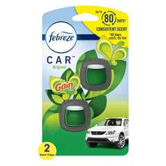 Febreze Car Air Freshener, Odor-Fighting Car Vent Clip, Gain Original, 2 Count