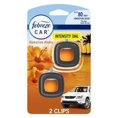 Febreze Car Air Freshener, Odor-Fighting Car Vent Clip, Hawaiian Aloha, 2 Count