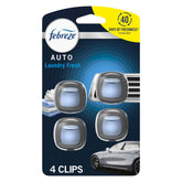 Febreze Car Air Freshener Vent Clip Laundry Fresh Scent, .07 oz. Car Vent Clip, Pack of 4 C42
