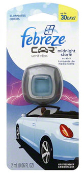 Febreze Car Vent Clip Air Freshener, Midnight Storm 1 Ea (Pack of 3)