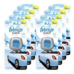 Febreze Car Vent Clips Air Freshener and Odor Eliminator, Linen and Sky Scent - 8 Pieces
