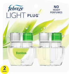 Febreze LIGHT Fade Defy PLUG Air Freshener, Bamboo, (2) .87 fl. oz. Oil Refill