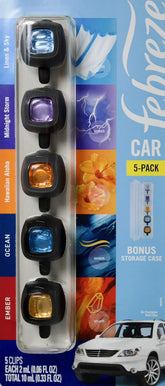 Febreze Mixed Scents Air Freshener, 5 Car Vent Clips, 5 Count (Pack of 1) C42