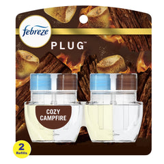 Febreze PLUG Air Freshener Cozy Campfire, .87 oz Oil Refill, 2 Count