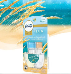 Febreze PLUG Refill Warm Ocean Breeze, Air Freshener, Fade Defy Technology, 1 Count