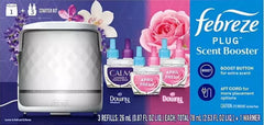 Febreze PLUG Scent Booster Kit, CALM Lavender + Vanilla Bean and April Fresh, 1 Device + 3 Refills