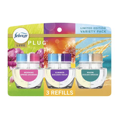 Febreze Plug In Air Freshener Scented Oil Refill Premium Spring Mix, 3 Count