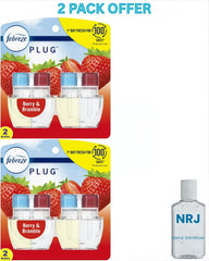 Febreze Plug In Air Freshener, Odor-Fighting Scented Oil Refill, Berry & Bramble, 2 Refills