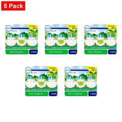 Febreze Plug In Air Freshener Odor-Fighting Scented Oil Refill Gain Scent Refills 3 ct - 5 Pack