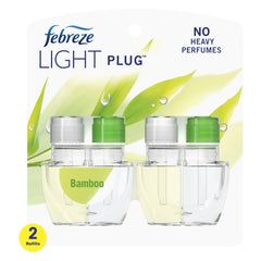 Febreze Plug In Air Freshener, Odor-Fighting Scented Oil Refill, Light Bamboo Scent, 2 Refills